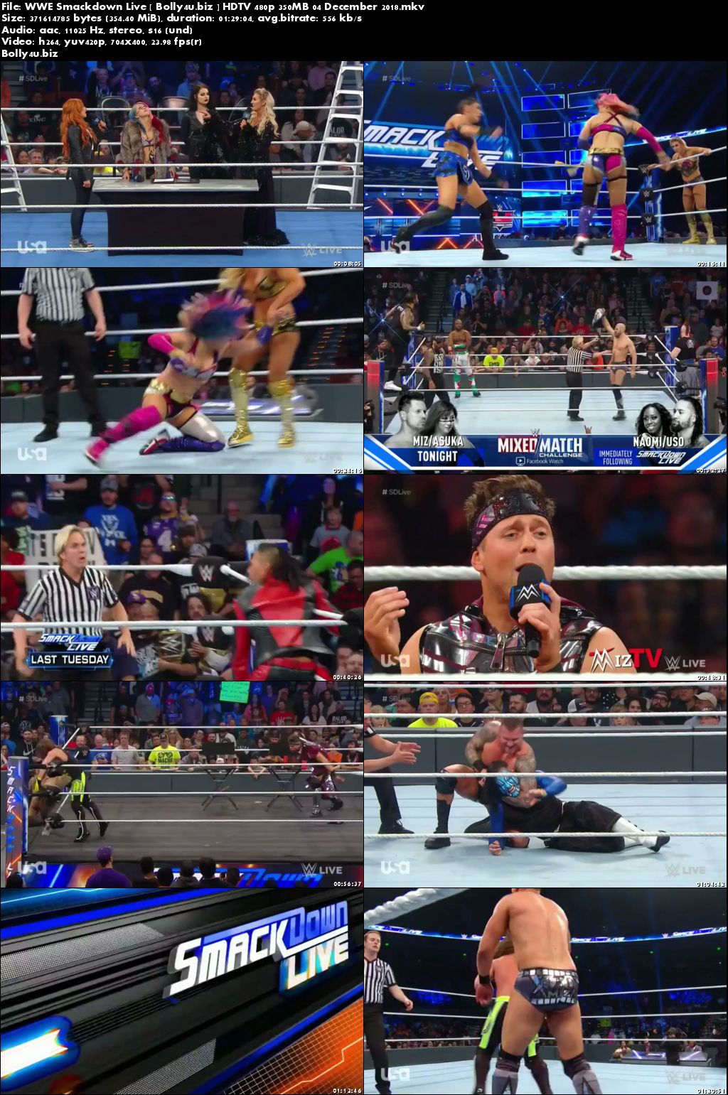 WWE Smackdown Live HDTV 480p 350MB 04 December 2018 Download