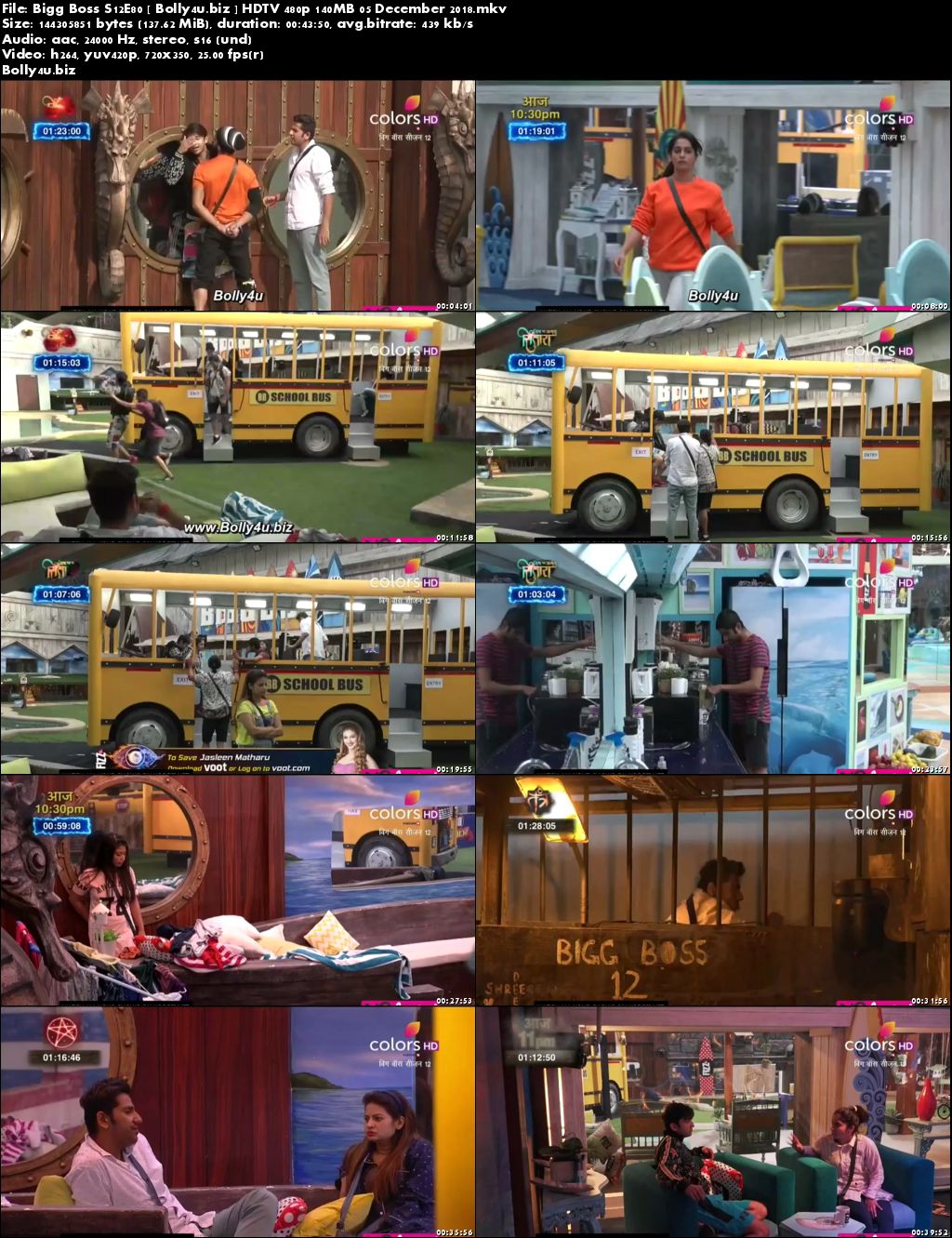 Bigg Boss S12E80 HDTV 480p 140MB 05 December 2018 Download