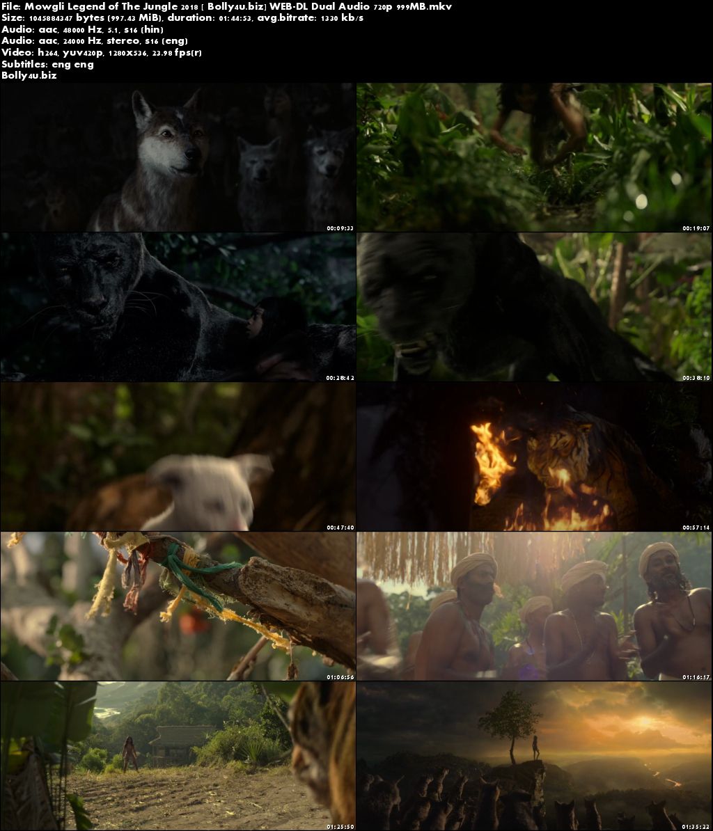 Mowgli Legend of The Jungle 2018 WEB-DL 999Mb Hindi Dual Audio 720p Download