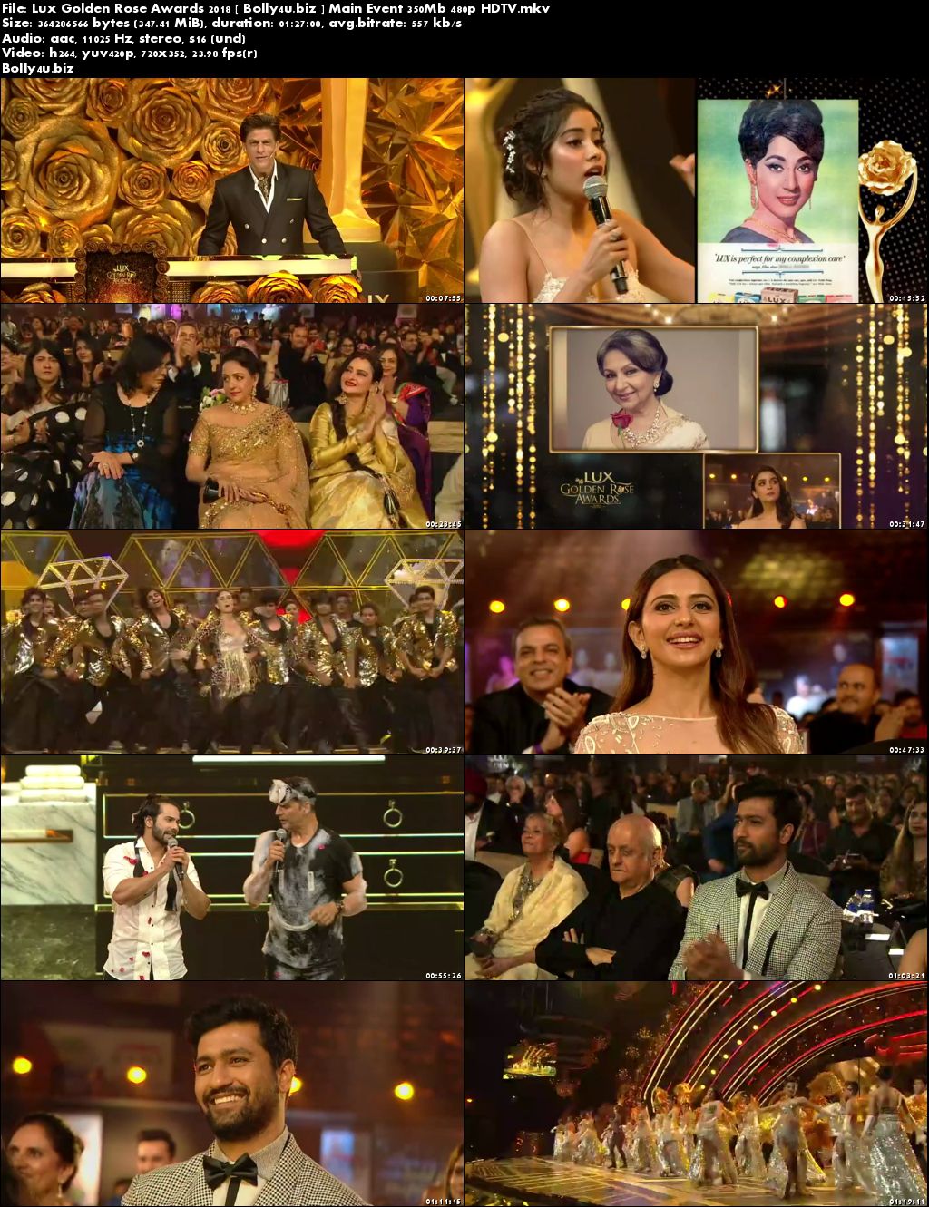 Lux Golden Rose Awards 2018 HDTV 350MB Main Event 480p Download