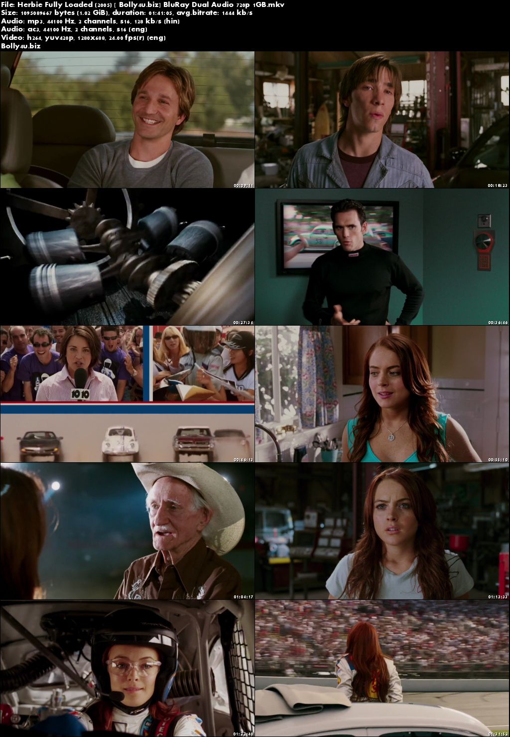 Herbie Fully Loaded 2005 BluRay 300Mb Hindi Dual Audio 480p Download
