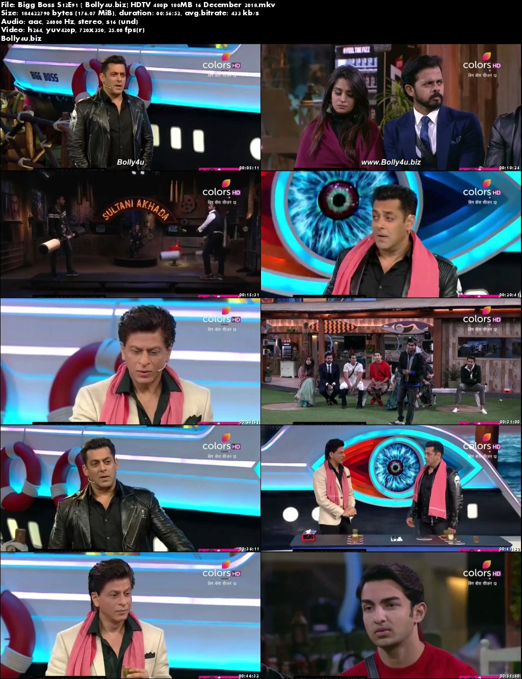 Bigg Boss S12E91 HDTV 480p 180MB 16 December 2018 Download