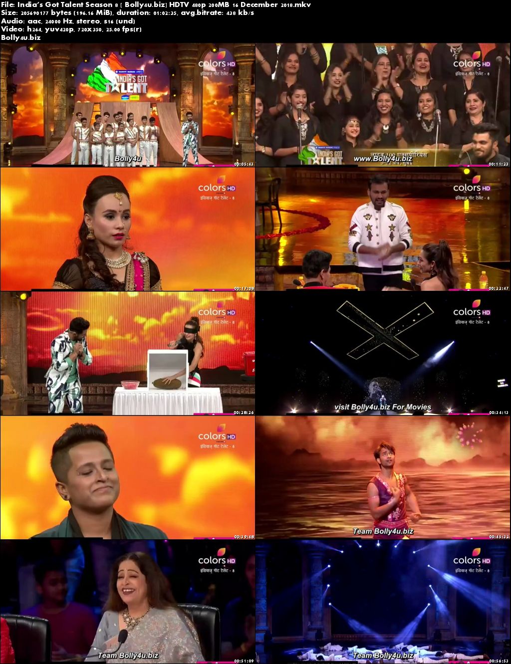 Indias Got Talent Season 8 HDTV 480p 200MB 16 December 2018 Download