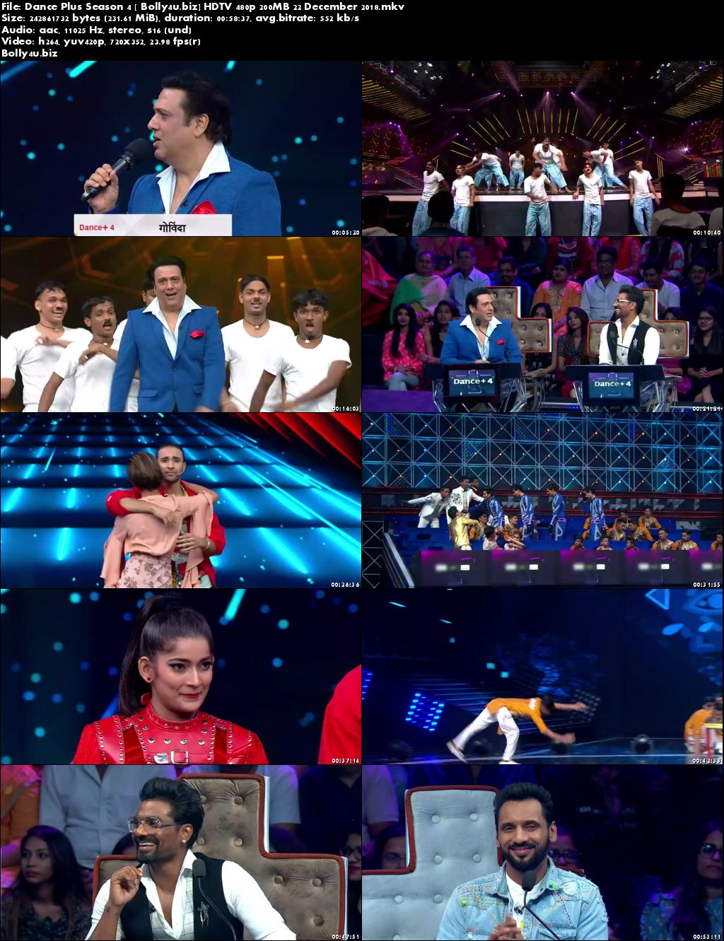 Dance Plus Season 4 HDTV 480p 200MB 22 December 2018 Download