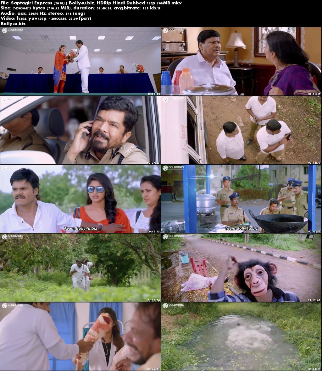 Saptagiri Express 2018 HDRip 700Mb Full Hindi Dubbed Movie Download 720p