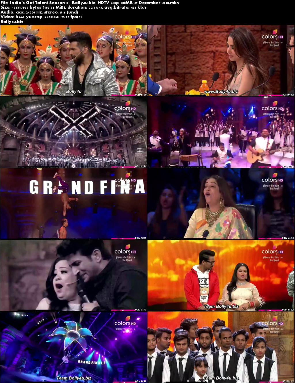 Indias Got Talent Season 8 HDTV 480p 180MB 29 December 2018 Download