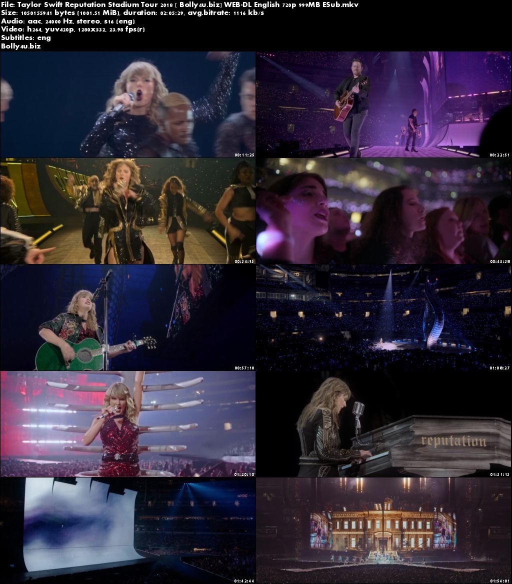 Taylor Swift Reputation Stadium Tour 2018 WEB-DL 999MB English 720p ESub Download