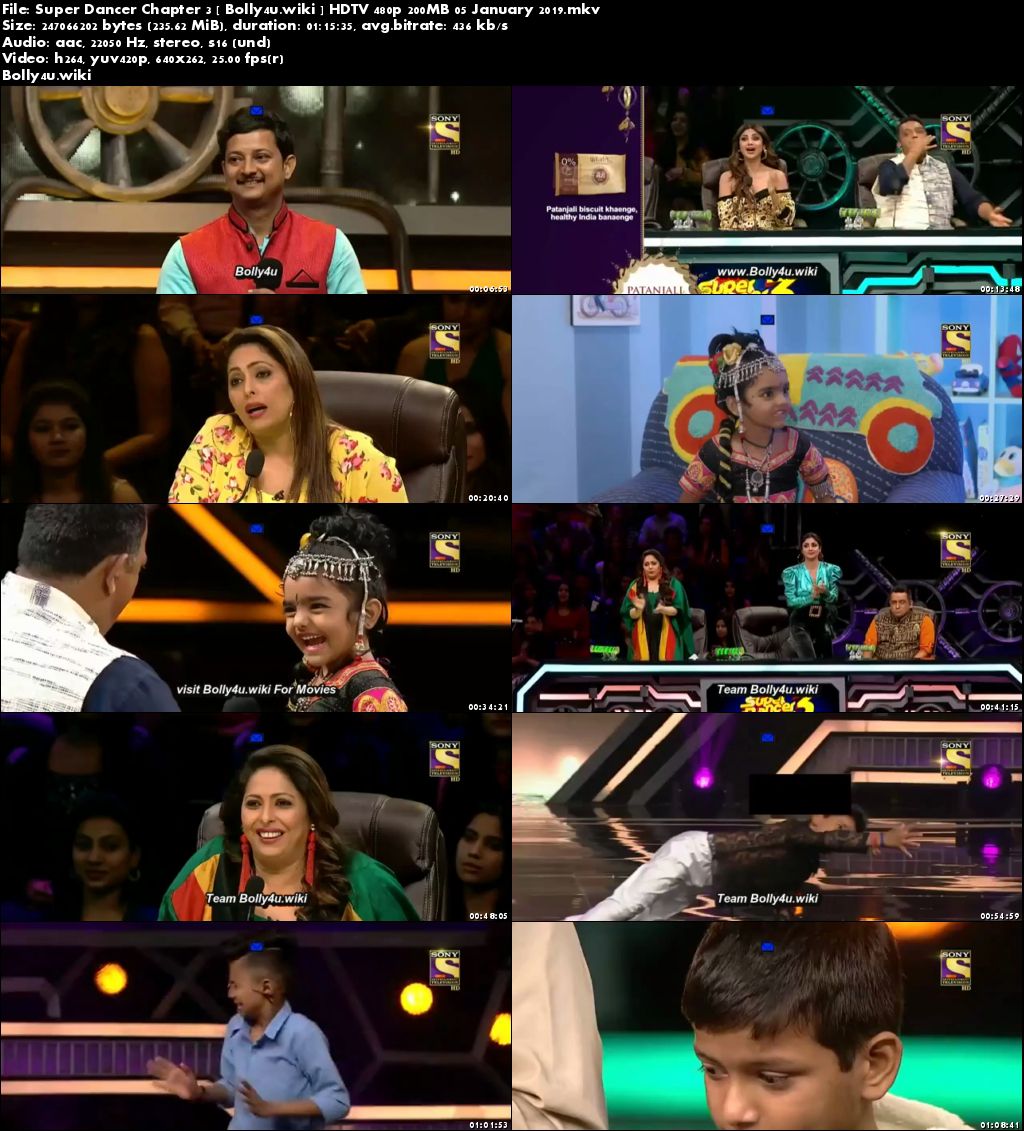 Super Dancer Chapter 3 HDTV 480p 200MB 05 January 2019 Download