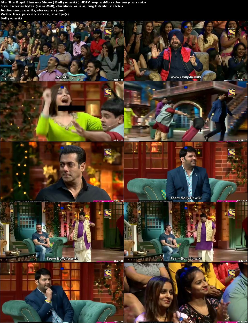 The Kapil Sharma Show HDTV 480p 250Mb 05 January 2019 Download