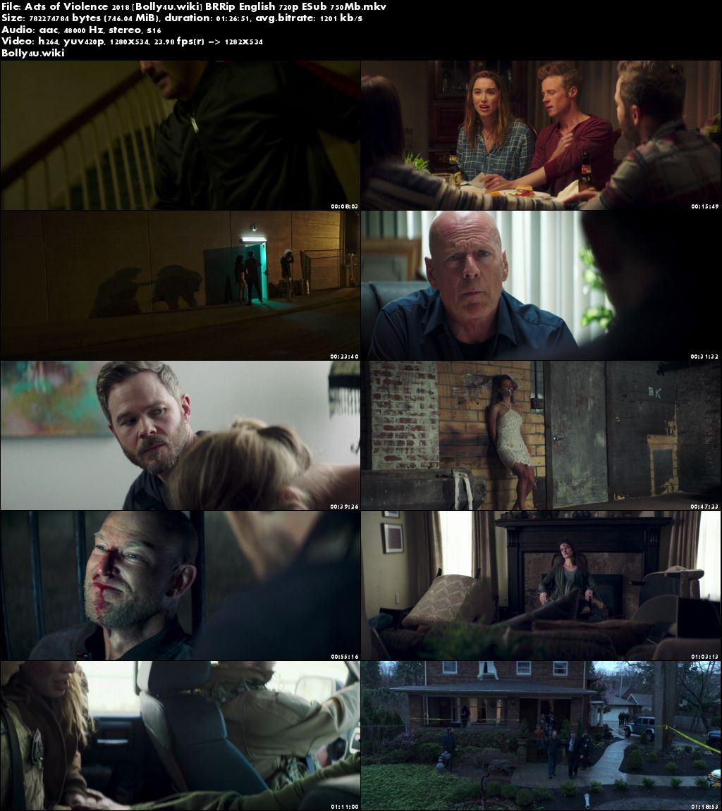Acts of Violence 2018 BRRip 250Mb English 480p Download