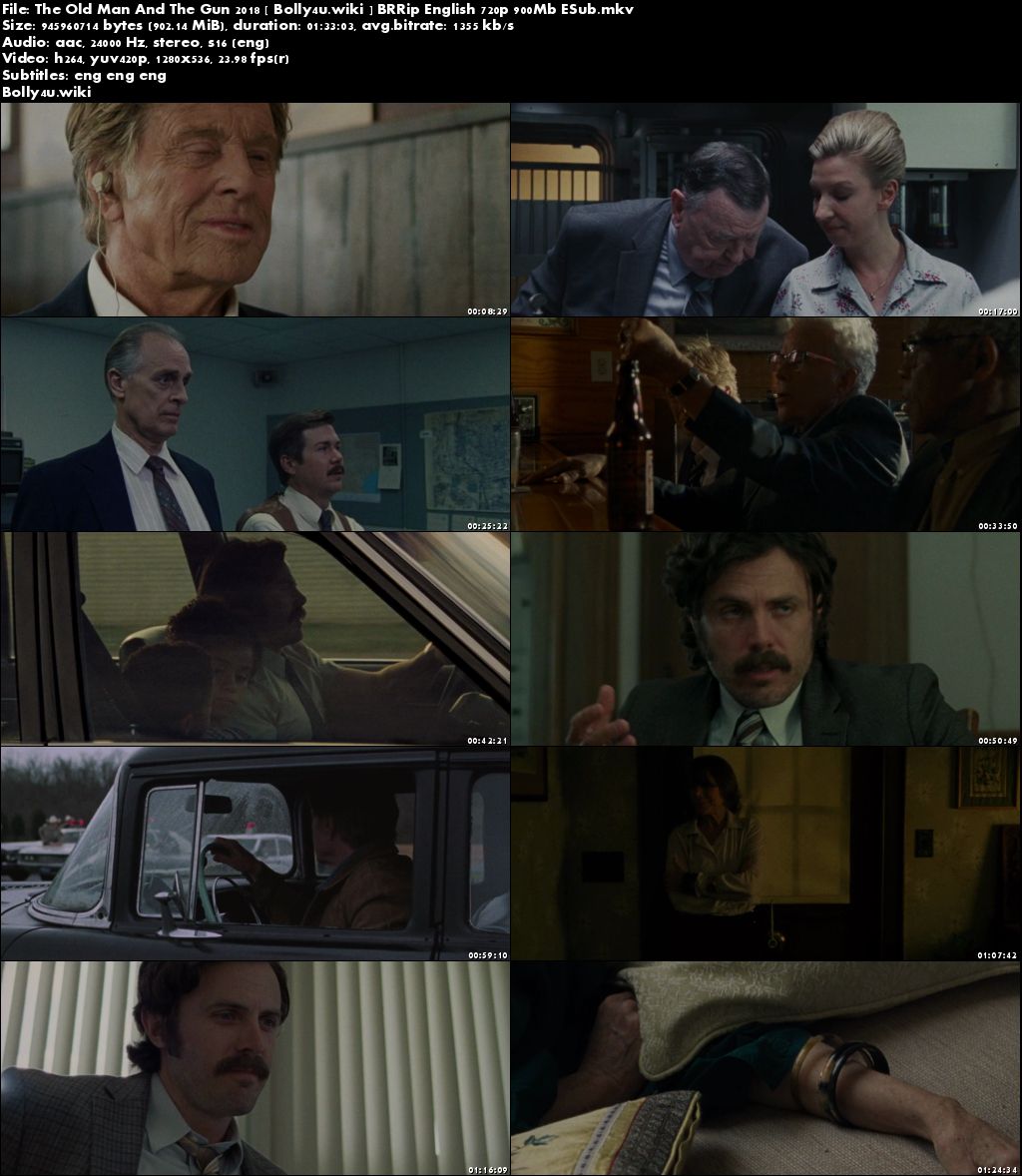 The Old Man And The Gun 2018 BRRip 300Mb English 480p ESub Download