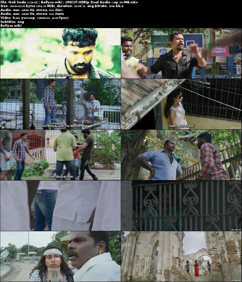 Goli Soda 2 2018 HDRip 400MB UNCUT Hindi Dual Audio 480p ESub Download