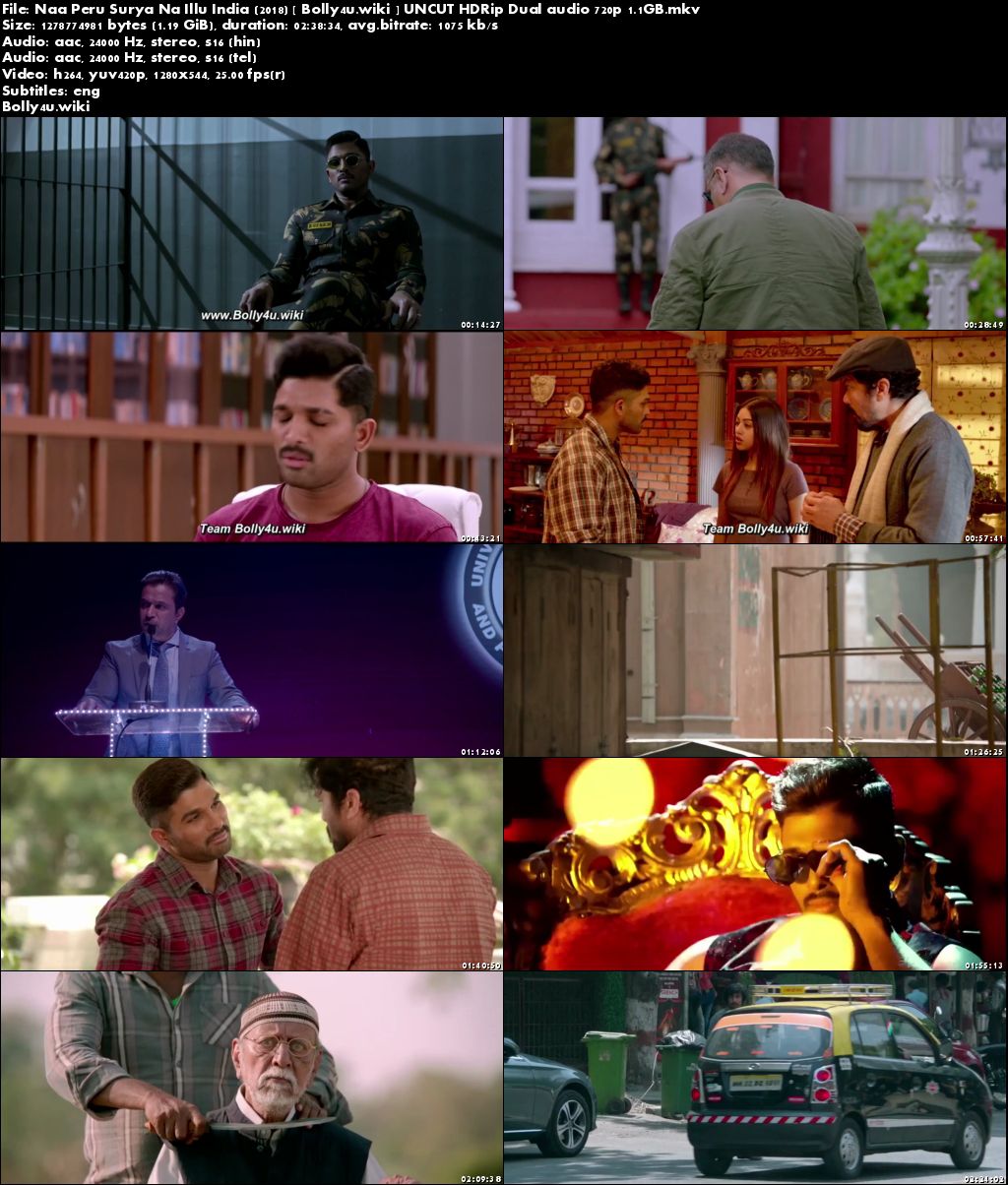 Naa Peru Surya Na Illu India 2018 HDRip UNCUT Hindi Dual Audio ORG 720p Download