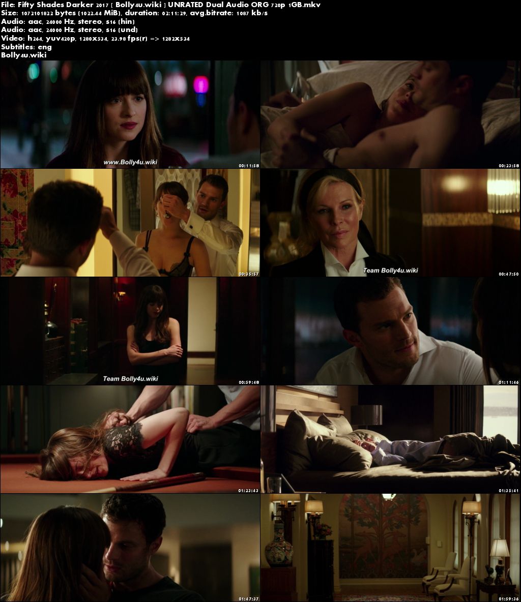 Fifty Shades Darker 2017 BRRip 400MB UNRATED Hindi Dual Audio ORG 480p Download