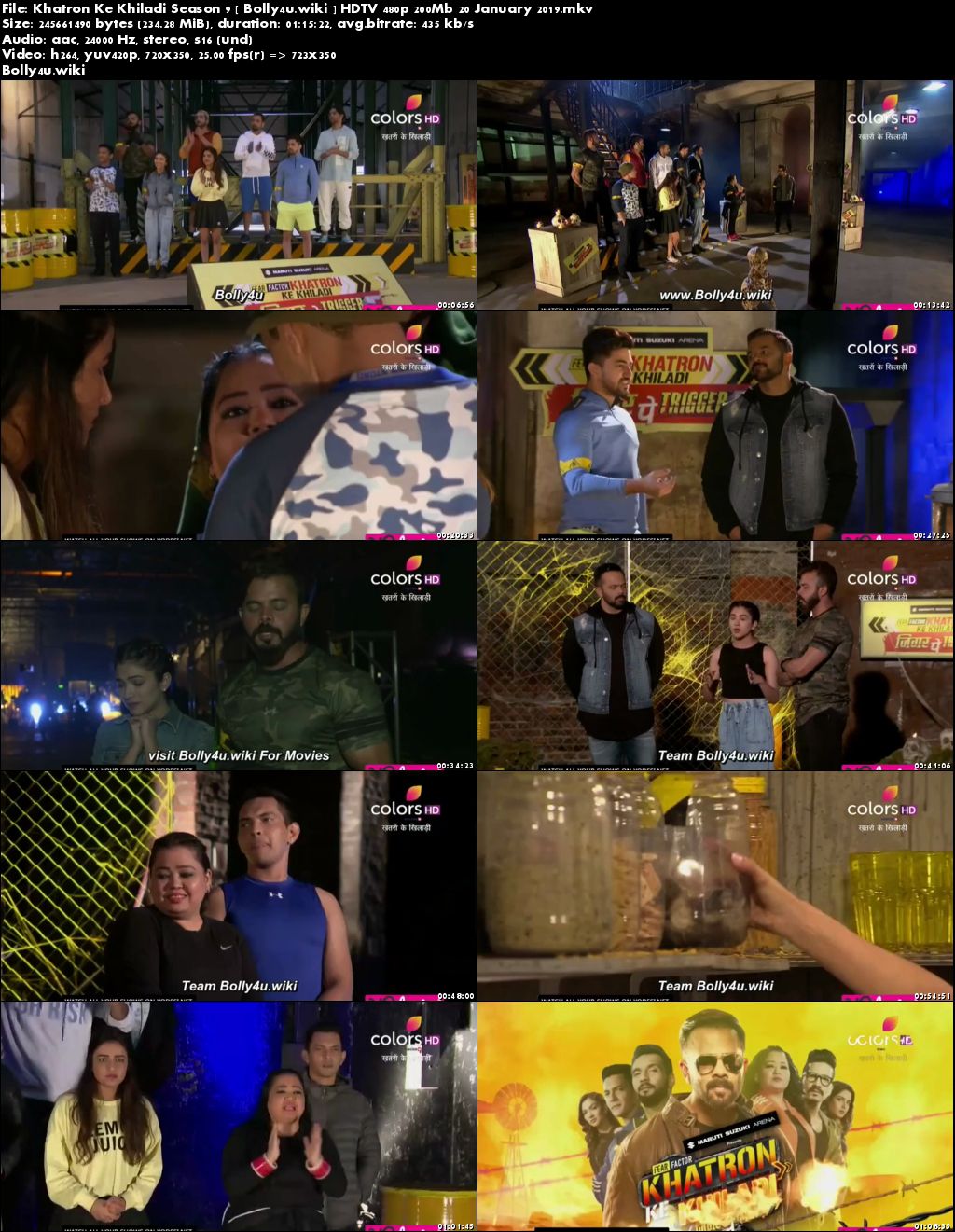 Khatron Ke Khiladi Season 9 HDTV 480p 200Mb 20 January 2019 Download