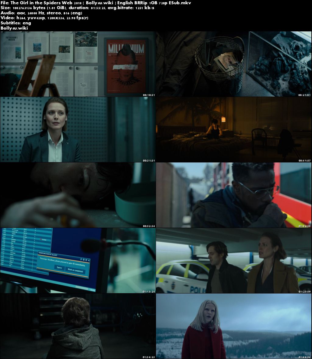 The Girl in the Spiders Web 2018 BRRip 300MB English 480p ESub Download