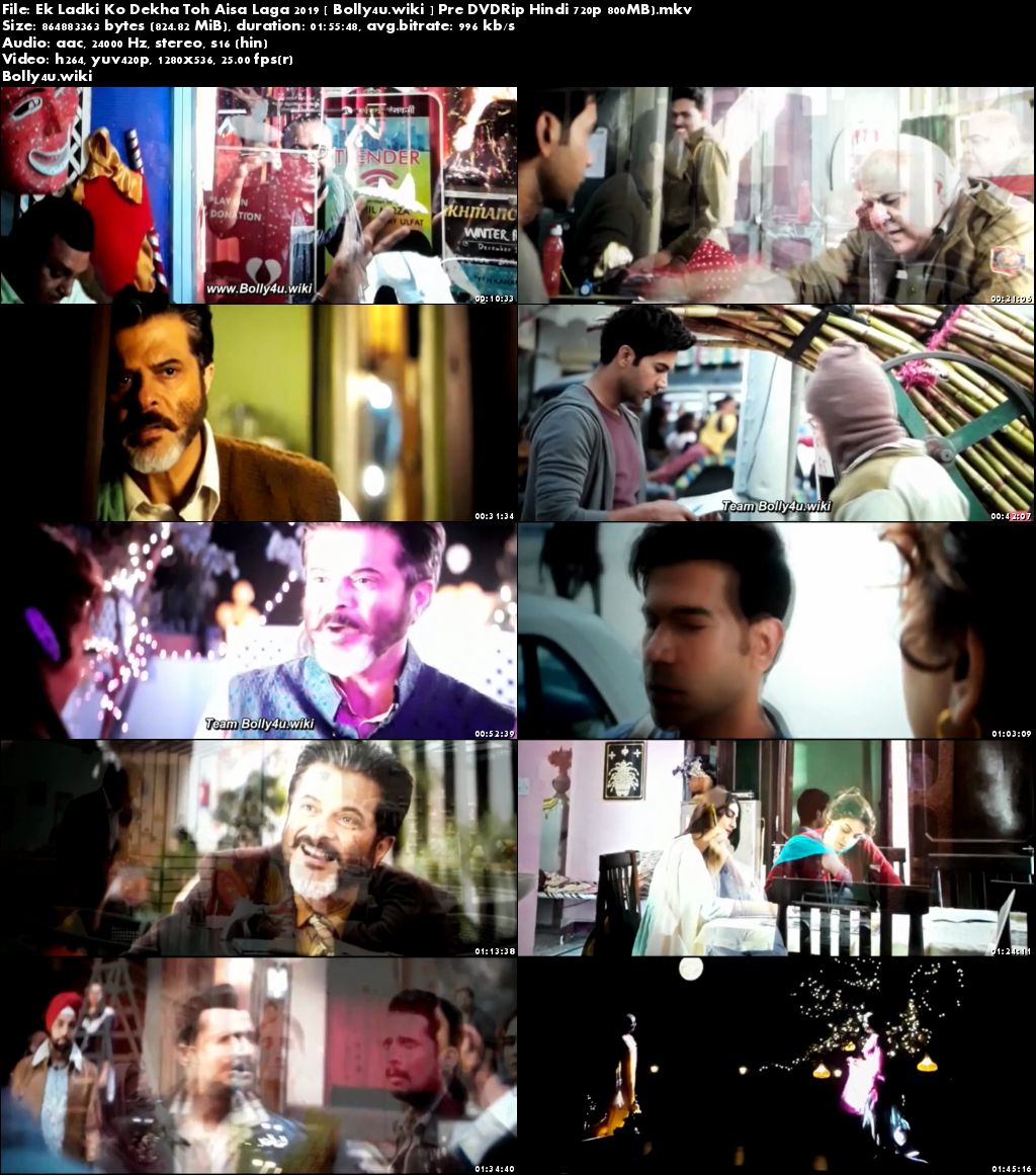Ek Ladki Ko Dekha Toh Aisa Laga 2019 Pre DVDRip 350MB Hindi 480p Download
