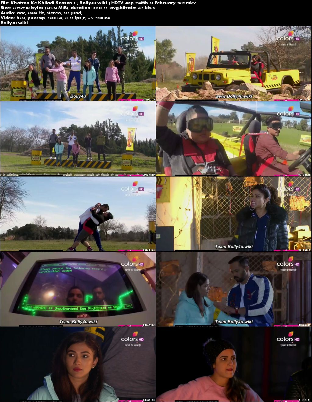 Khatron Ke Khiladi Season 9 HDTV 480p 250Mb 09 February 2019 Download