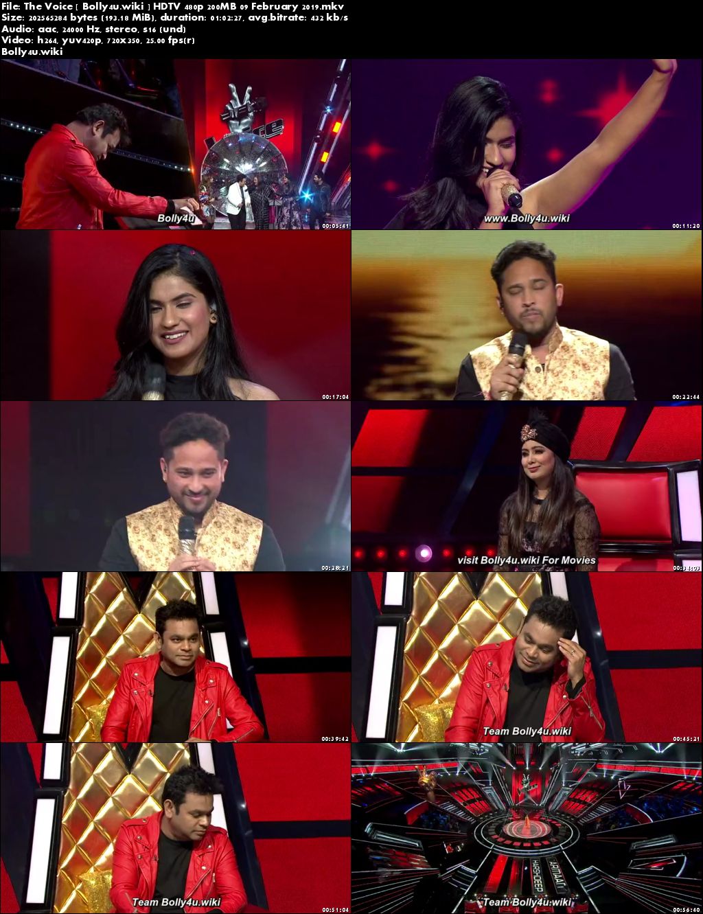 The Voice HDTV 480p 200MB 09 February 2019 Download