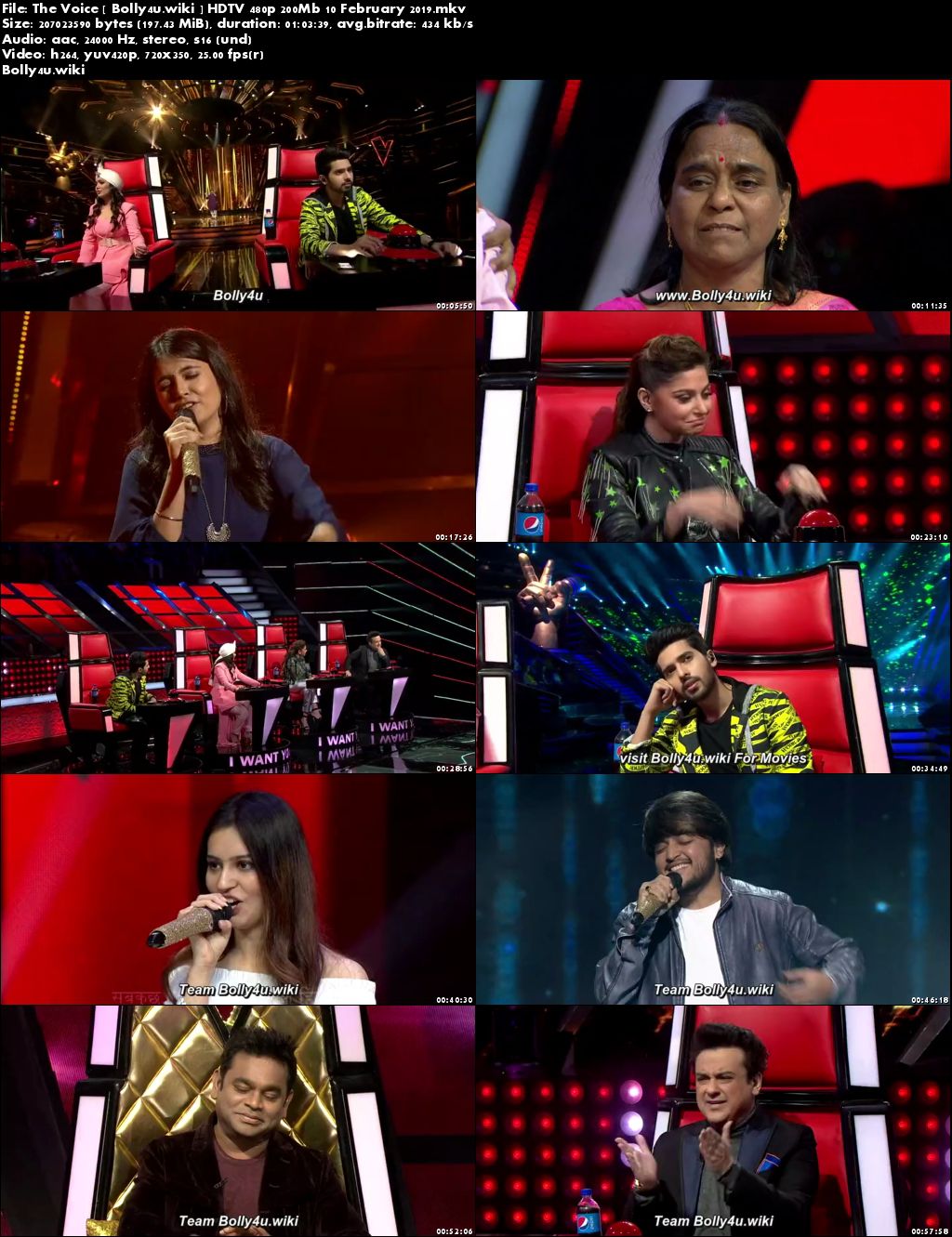 The Voice HDTV 480p 200Mb 10 February 2019 Download