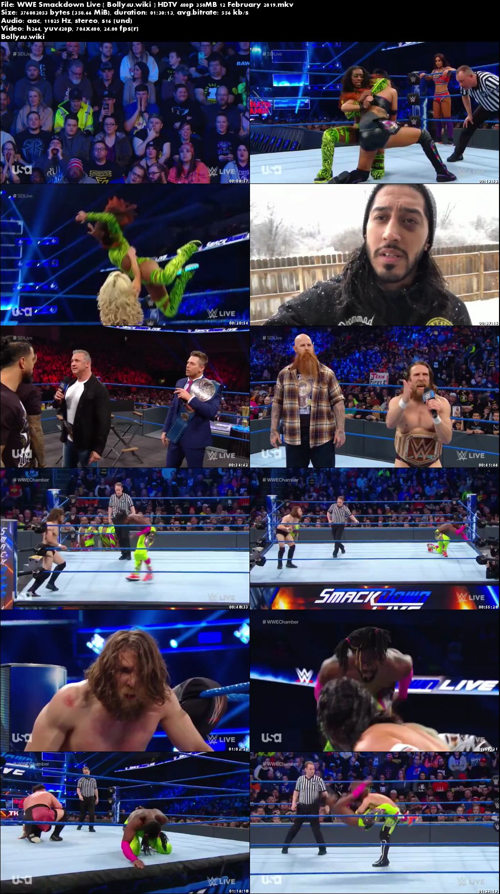 WWE Smackdown Live HDTV 480p 350MB 12 February 2019 Download