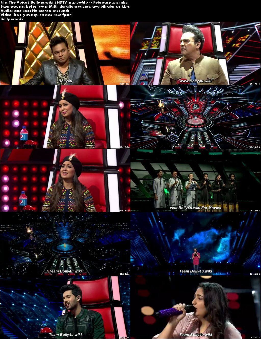 The Voice HDTV 480p 200Mb 17 February 2019 Download