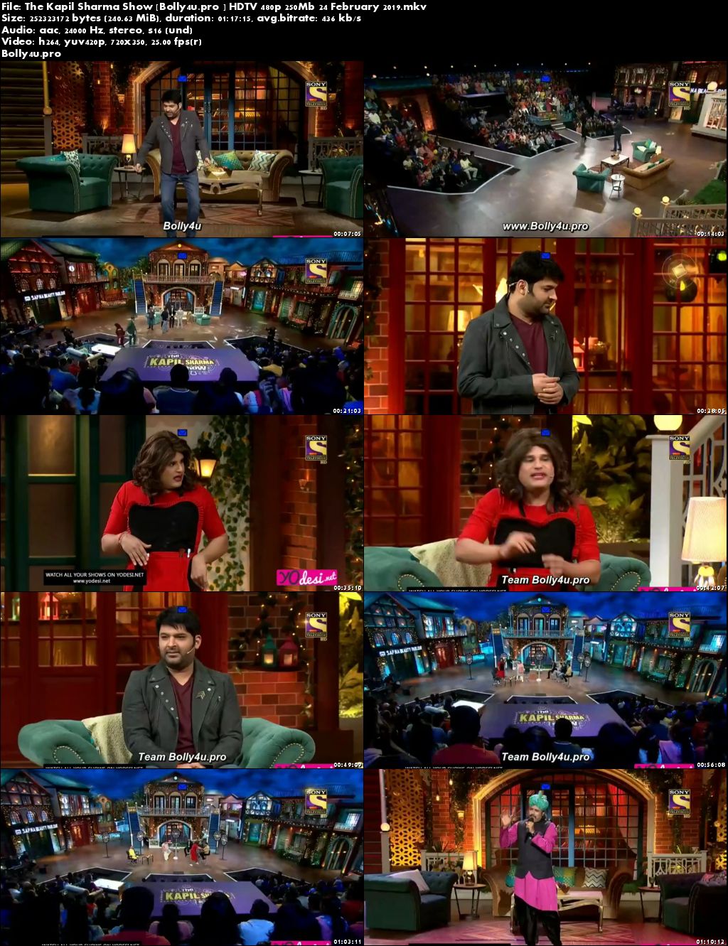 The Kapil Sharma Show HDTV 480p 250Mb 24 February 2019 Download