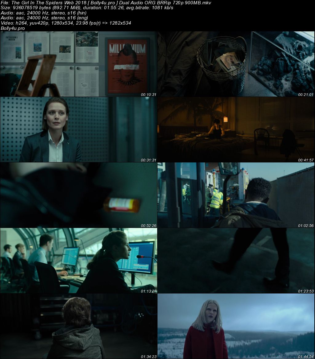 The Girl In The Spiders Web 2018 BRRip 900Mb Hindi Dual Audio ORG 720p Download