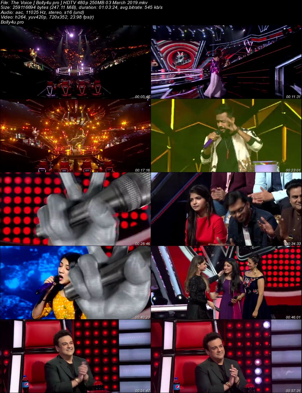 The Voice HDTV 480p 250MB 03 March 2019 Download