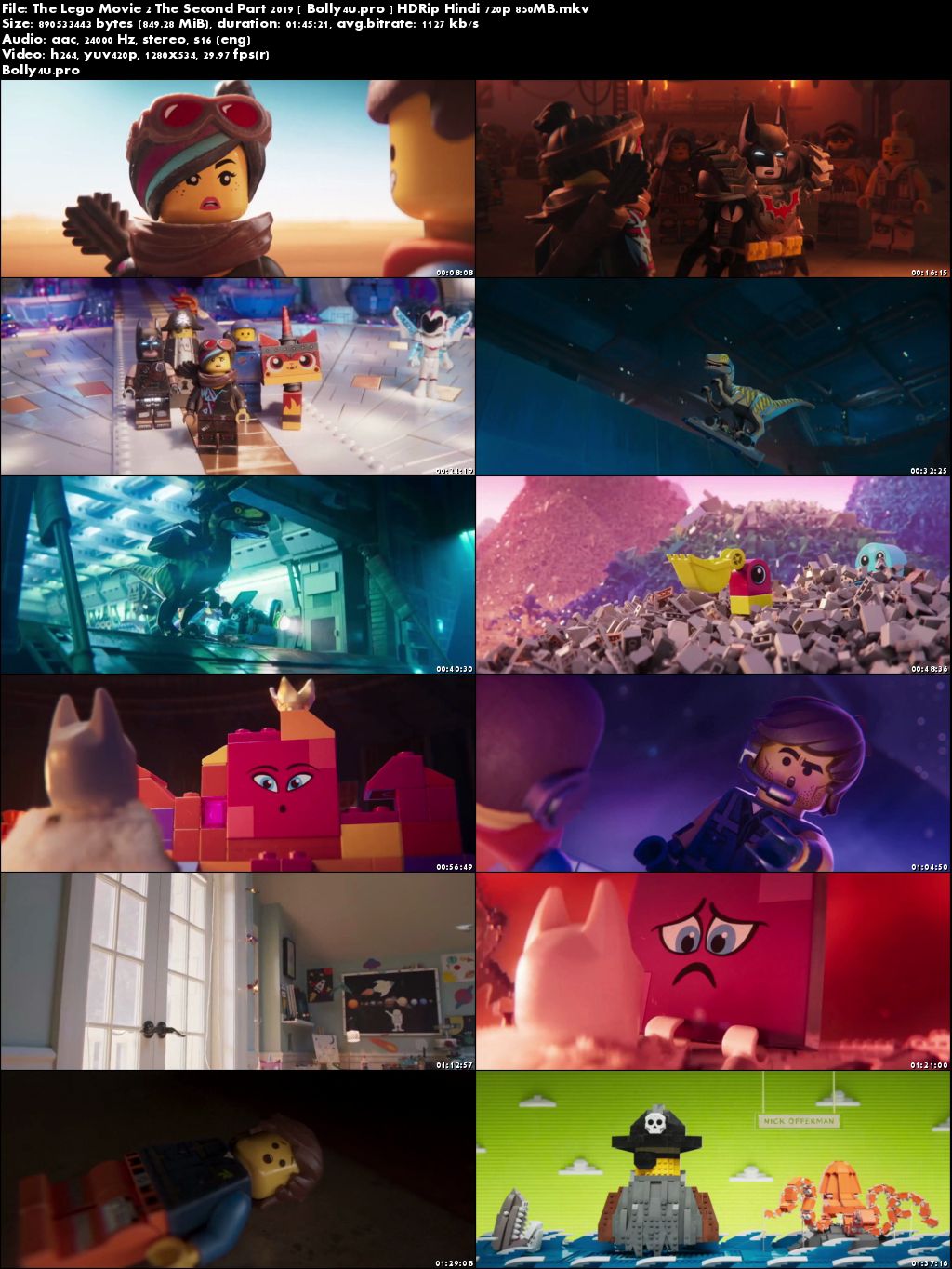 The Lego Movie 2 The Second Part 2019 HDRip 850MB Hindi 720p Download