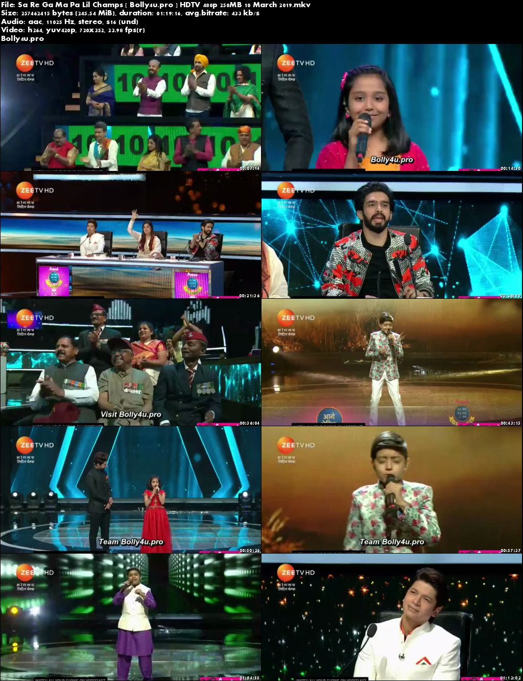 Sa Re Ga Ma Pa Lil Champs HDTV 480p 250Mb 10 March 2019 Download