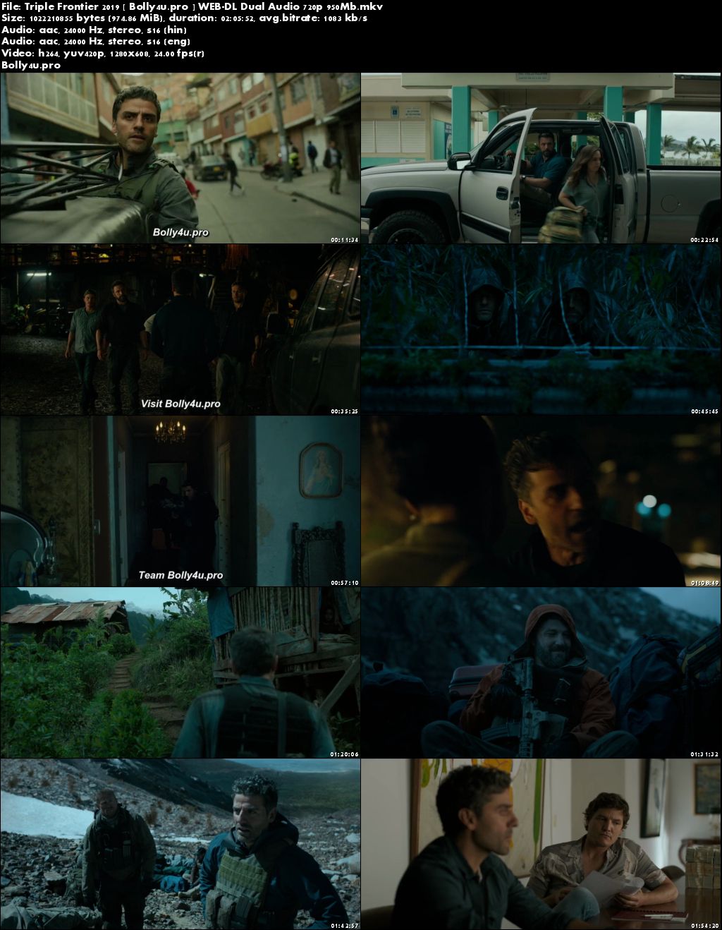 Triple Frontier 2019 WEB-DL 950Mb Hindi Dual Audio 720p Download