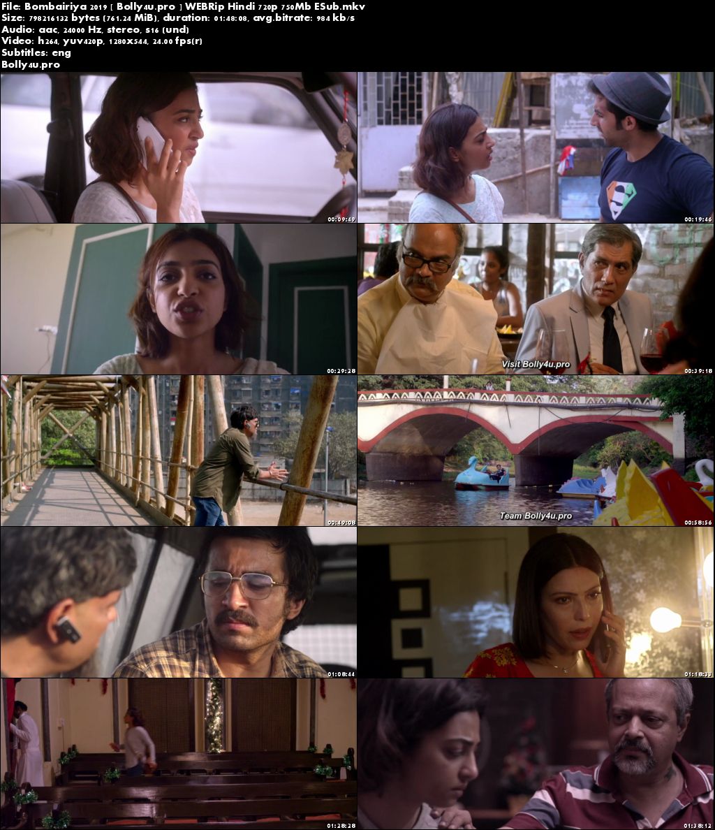 Bombairiya 2019 WEBRip 300MB Full Hindi Movie Download 480p ESub