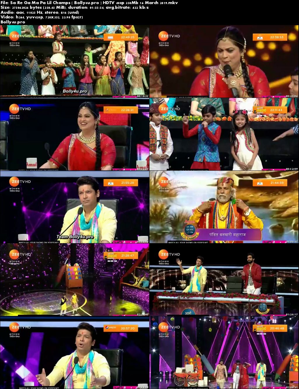 Sa Re Ga Ma Pa Lil Champs HDTV 480p 350Mb 16 March 2019 Download