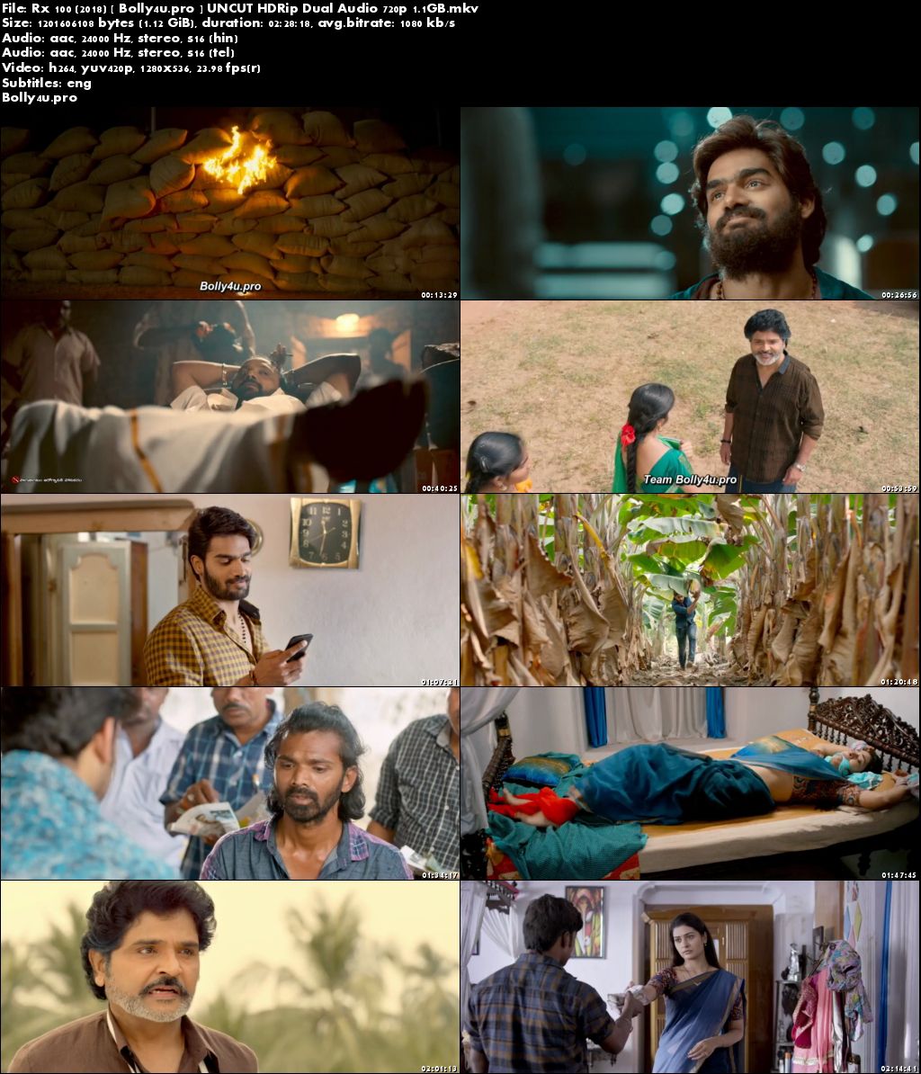 RX 100 2018 HDRip 450MB UNCUT Hindi Dual Audio 480p ESub Download