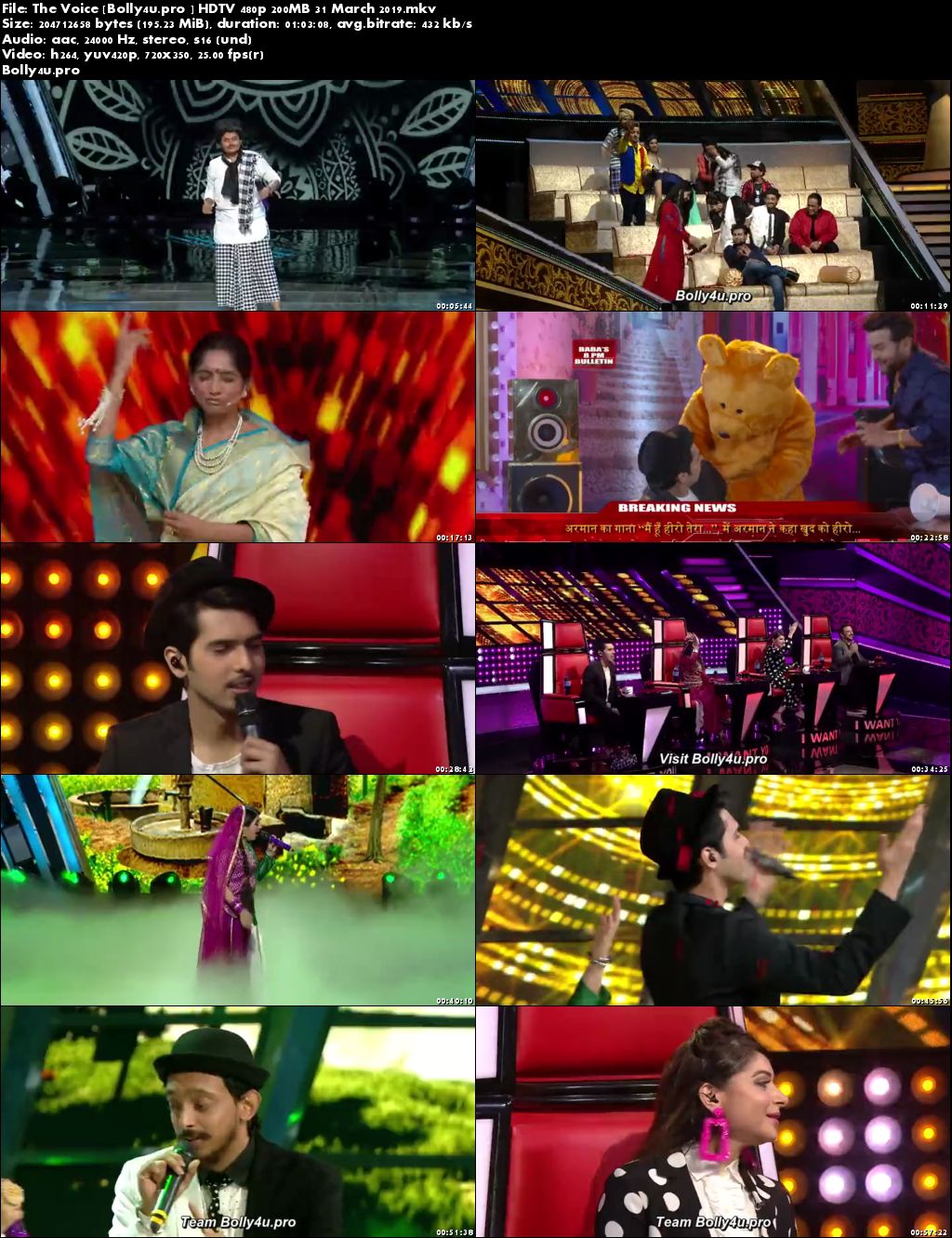 The Voice HDTV 480p 200MB 31 March 2019 Download