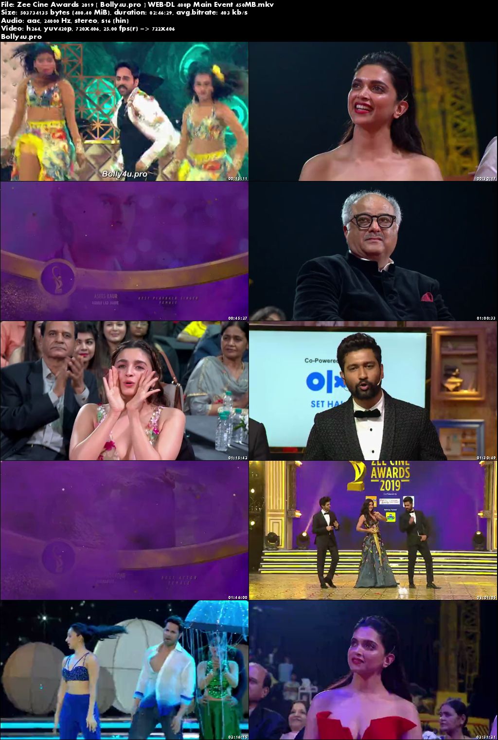 Zee Cine Awards 2019 WEB-DL 480p Main Event 450MB Download