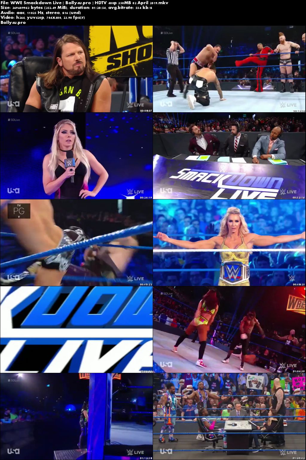 WWE Smackdown Live HDTV 480p 350MB 02 April 2019 Download