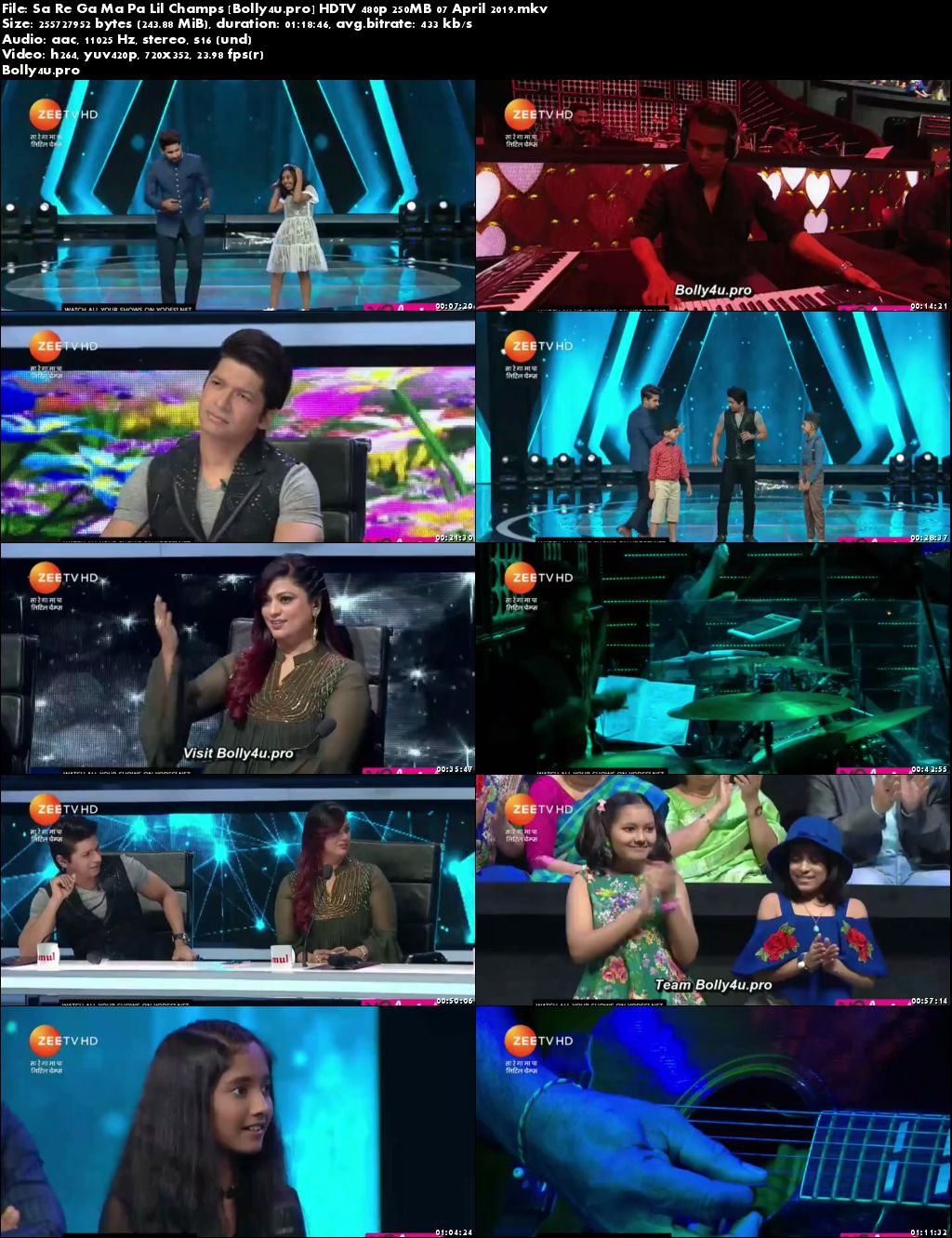 Sa Re Ga Ma Pa Lil Champs HDTV 480p 250MB 07 April 2019 Download