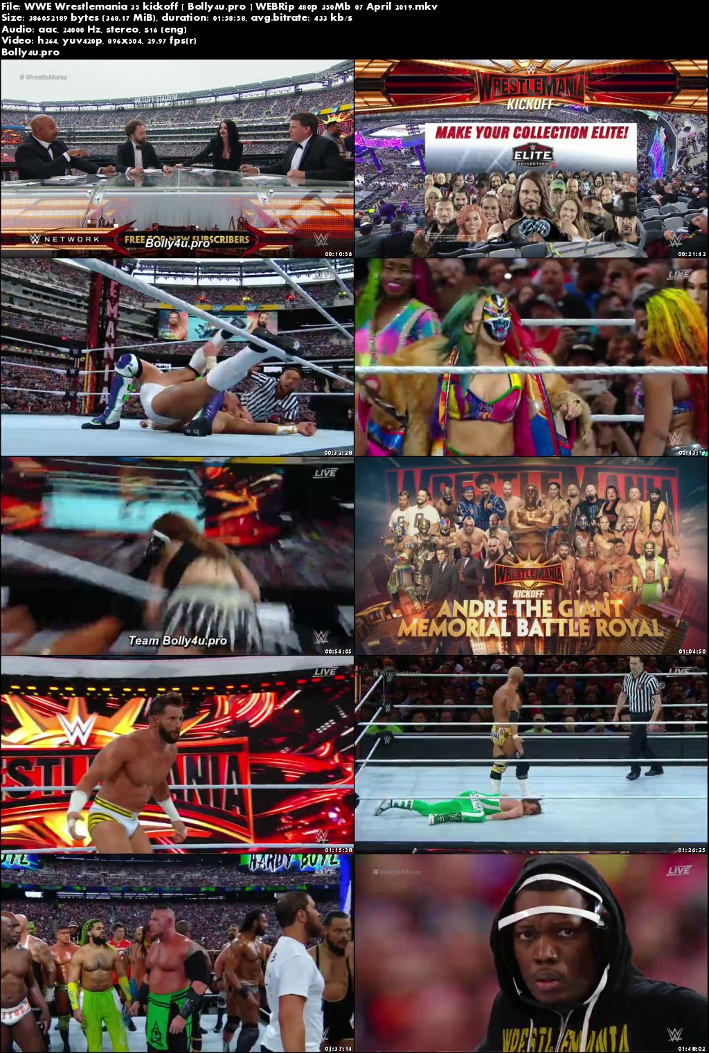 WWE Wrestlemania 35 Kickoff WEBRip 480p 350Mb 07 April 2019 Download