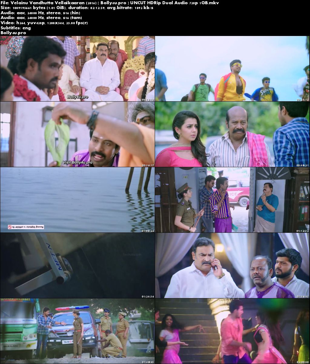 Velainu Vandhutta Vellaikaaran 2016 HDRip 400MB UNCUT Hindi Dual Audio 480p Download