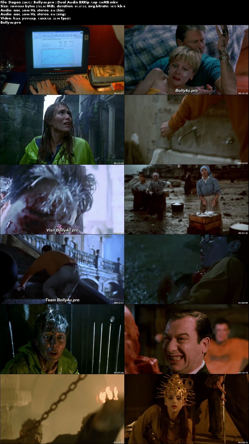 Dagon 2001 BRRip 300Mb Hindi Dual Audio 480p ESub Download