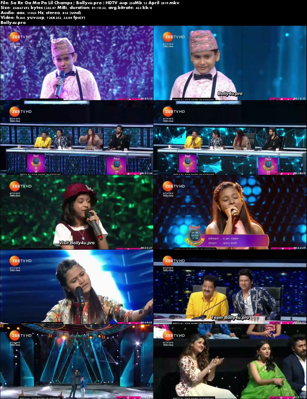 Sa Re Ga Ma Pa Lil Champs HDTV 480p 250Mb 13 April 2019 Download