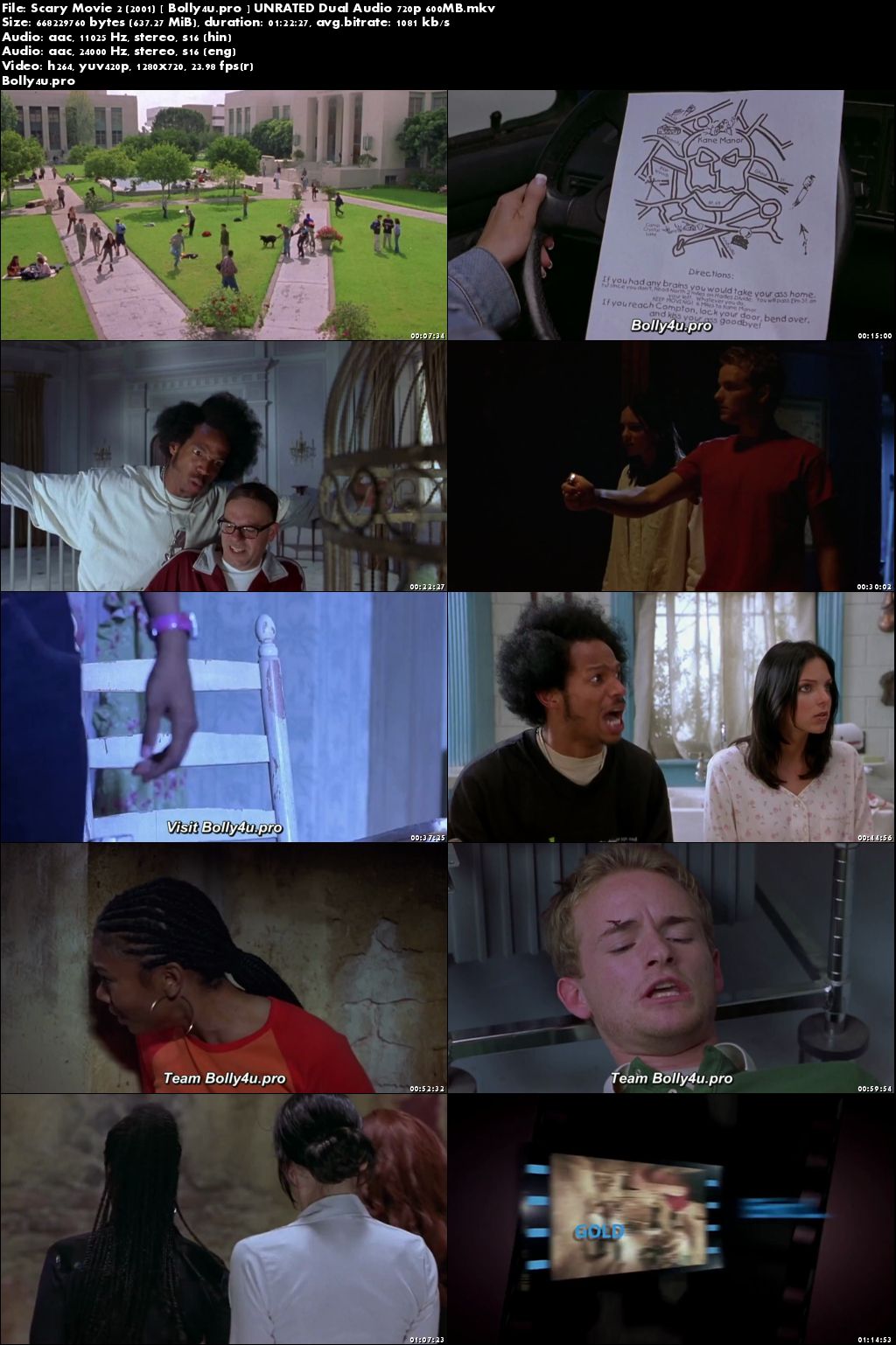 Scary Movie 2 2001 BRRip 300MB UNRATED Hindi Dual Audio 480p download