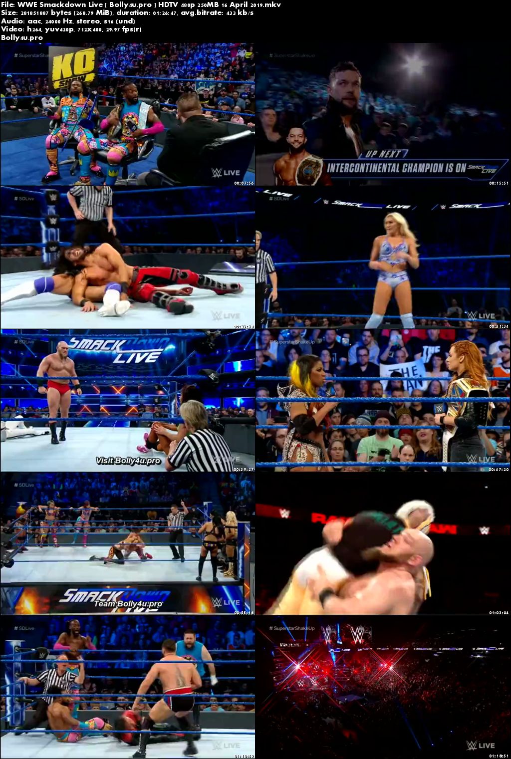 WWE Smackdown Live HDTV 480p 250MB 16 April 2019 Download