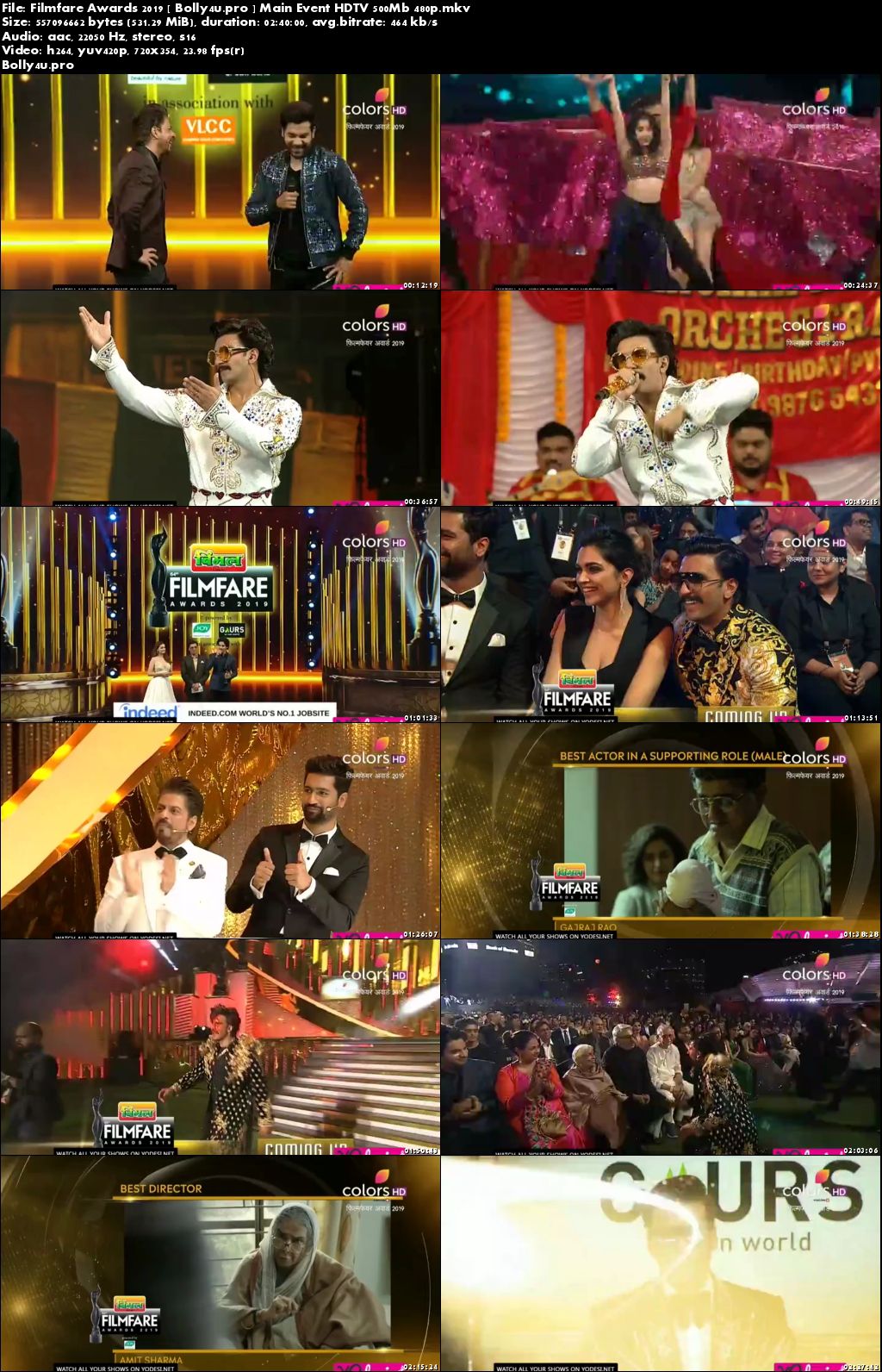 Filmfare Awards 2019 HDTV 500MB Main Event 480p Watch Online Free Download bolly4u