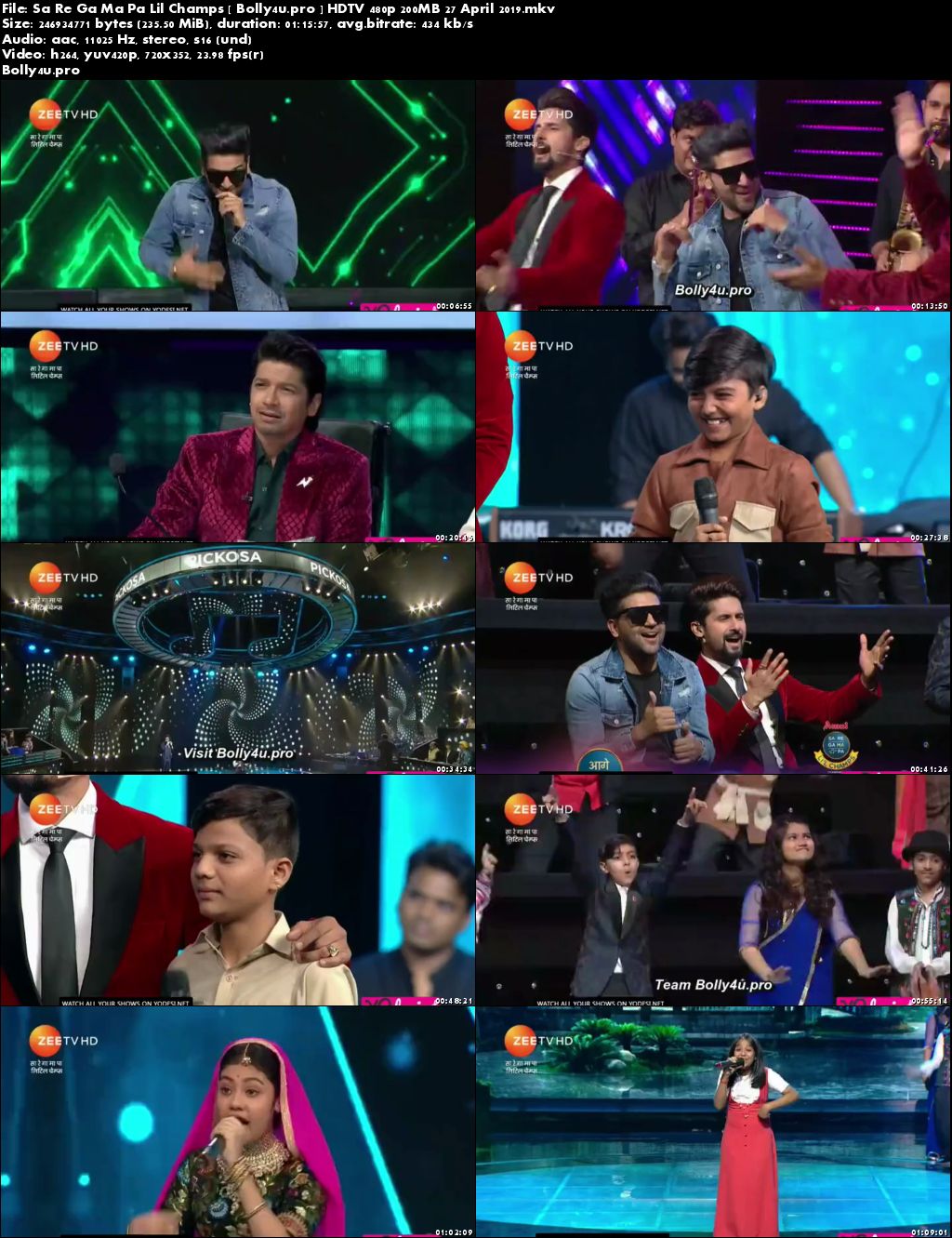 Sa Re Ga Ma Pa Lil Champs HDTV 480p 200MB 27 April 2019 Download