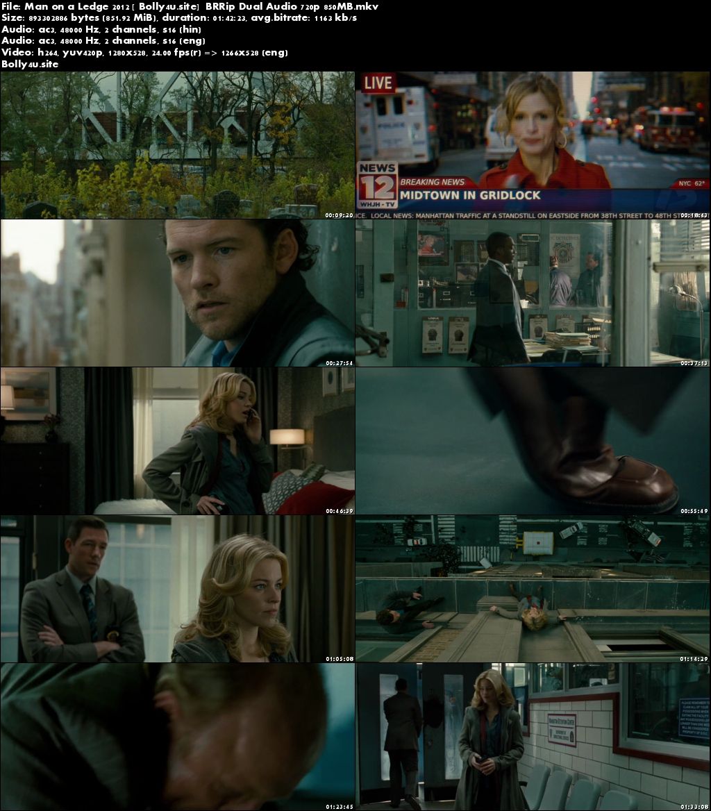 Man on a Ledge 2012 BluRay 350MB Hindi Dual Audio 480p Download