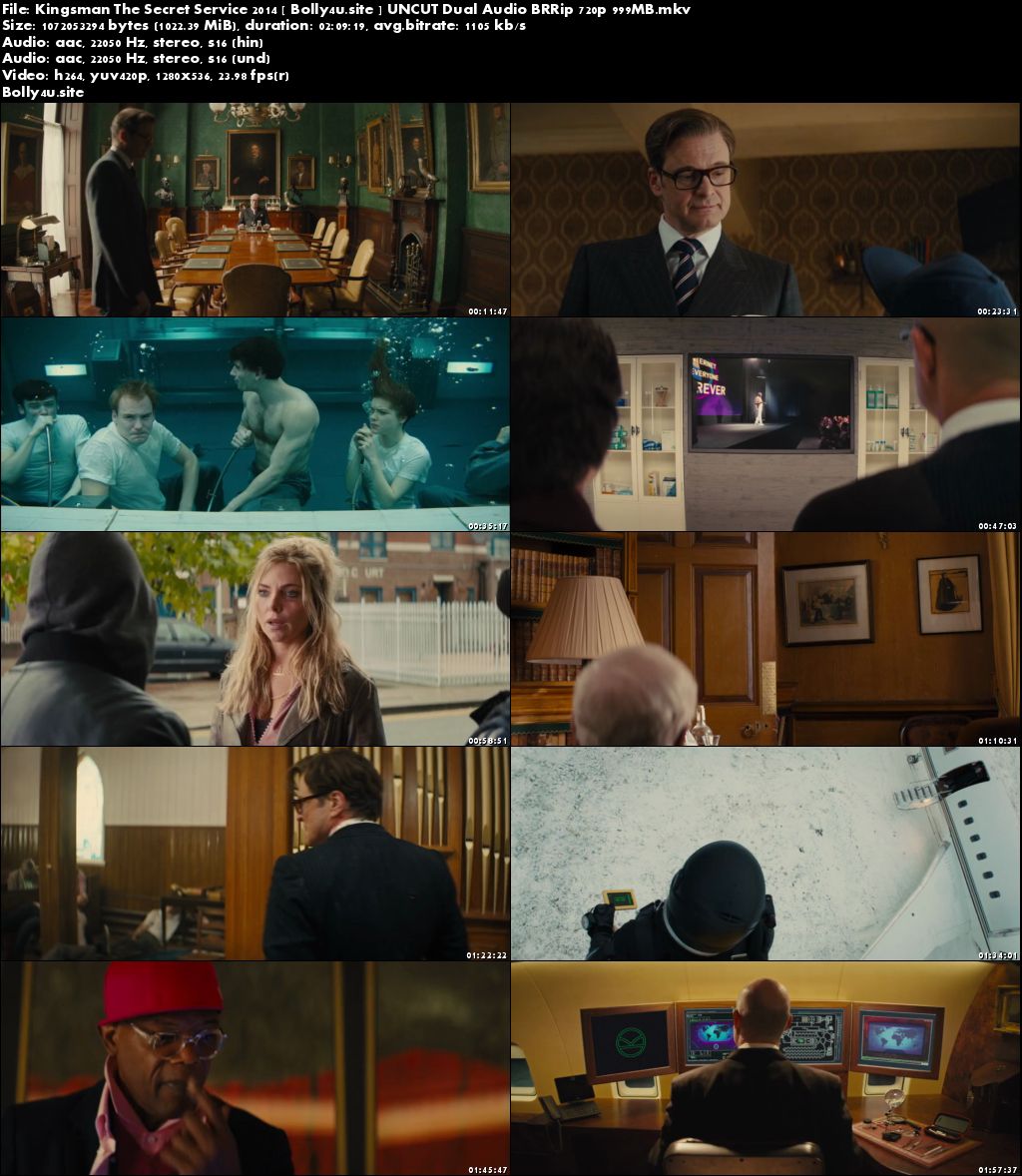 Kingsman The Secret Service 2014 BluRay 999MB UNCUT Hindi Dual Audio 720p Download