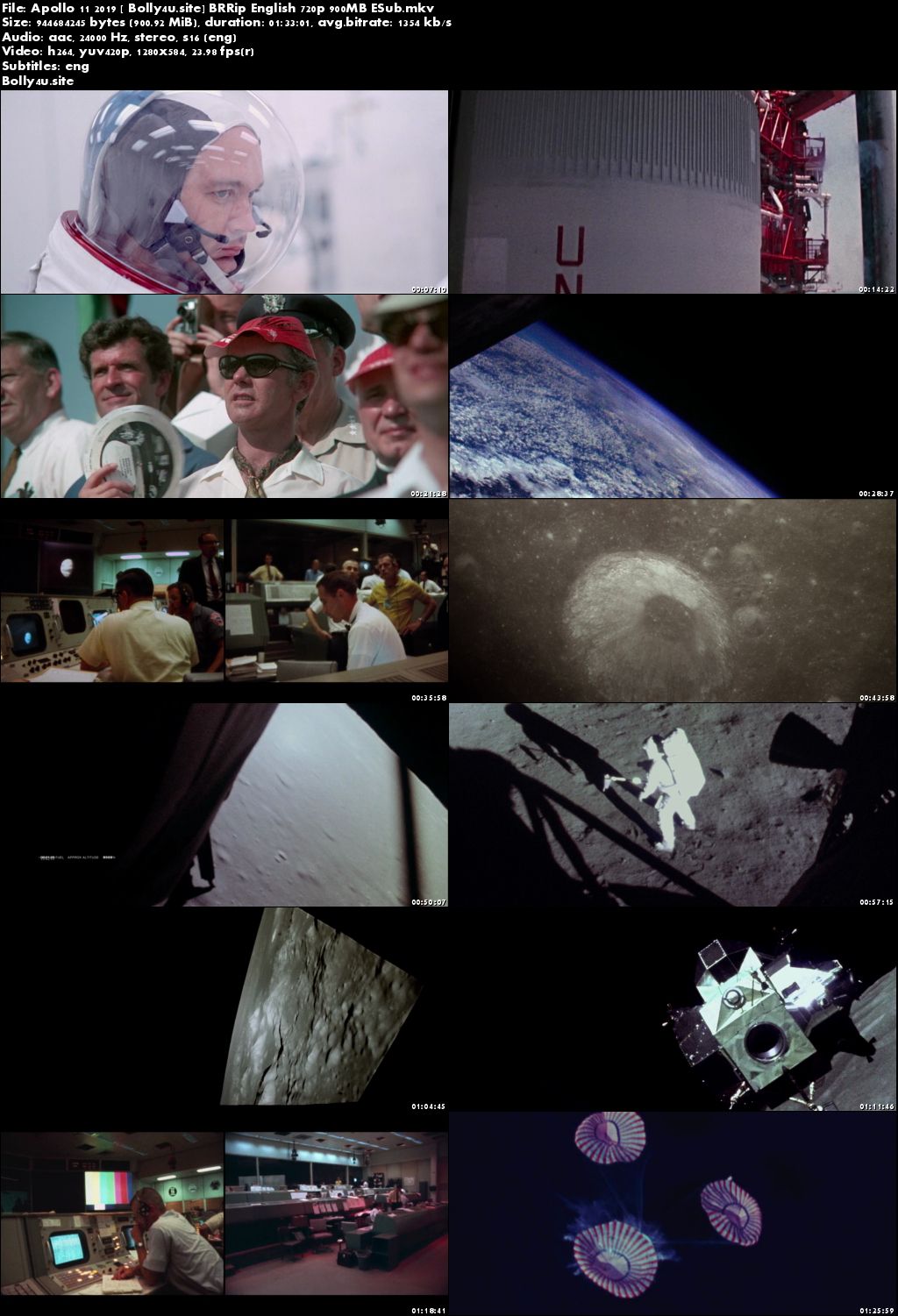Apollo 11 2019 BRRip English 720p 900MB ESub Download